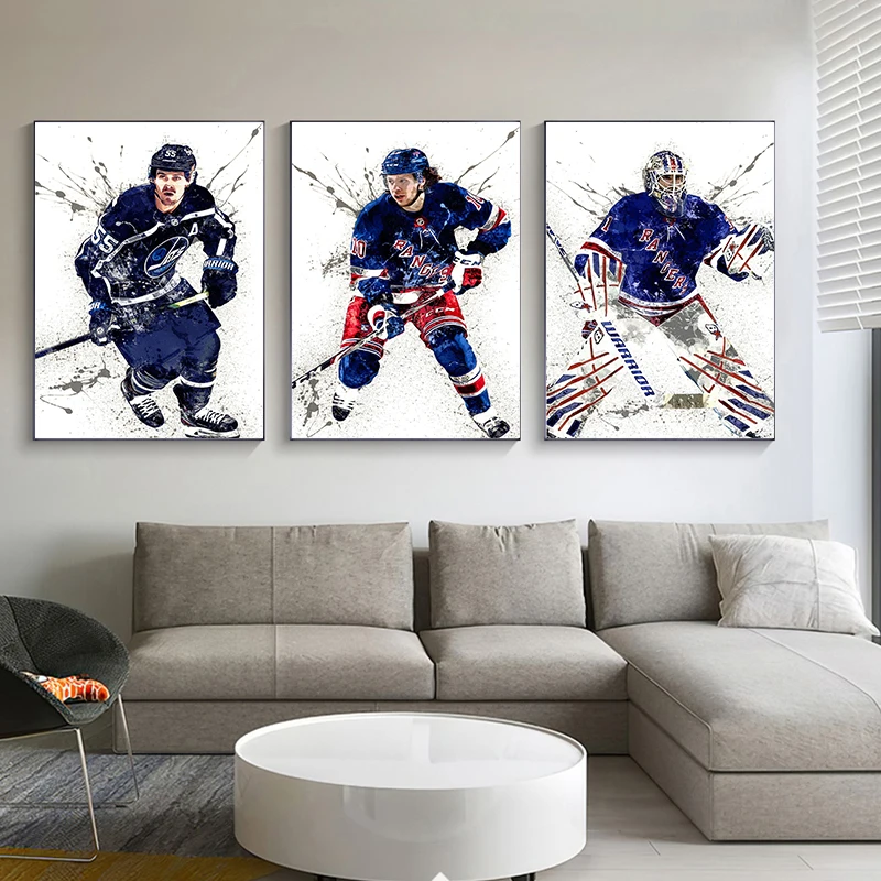 Abstract Ice Hockey Portrait S - مراجعة Sports Equipment Poster وسعره